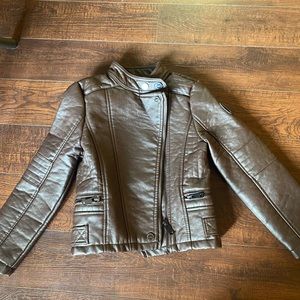 Girls faux leather urban republic brown jacket size 5/6